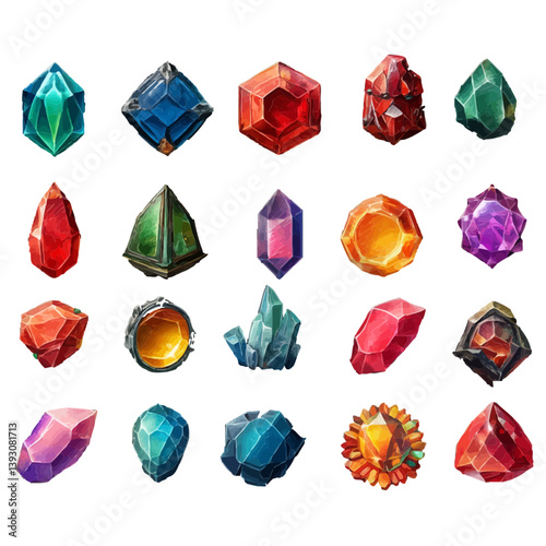 Gemstone Collection: A stunning collection of meticulously crafted gemstones, each boasting unique cuts, colors, and mesmerizing brilliance, inviting admiration for their beauty and value.