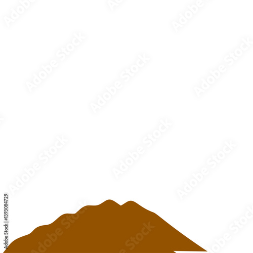 Flat Style Earth Mound Vector Illustration