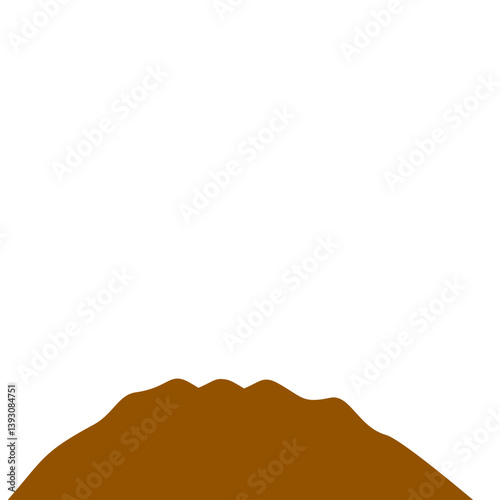 Flat Style Earth Mound Vector Illustration