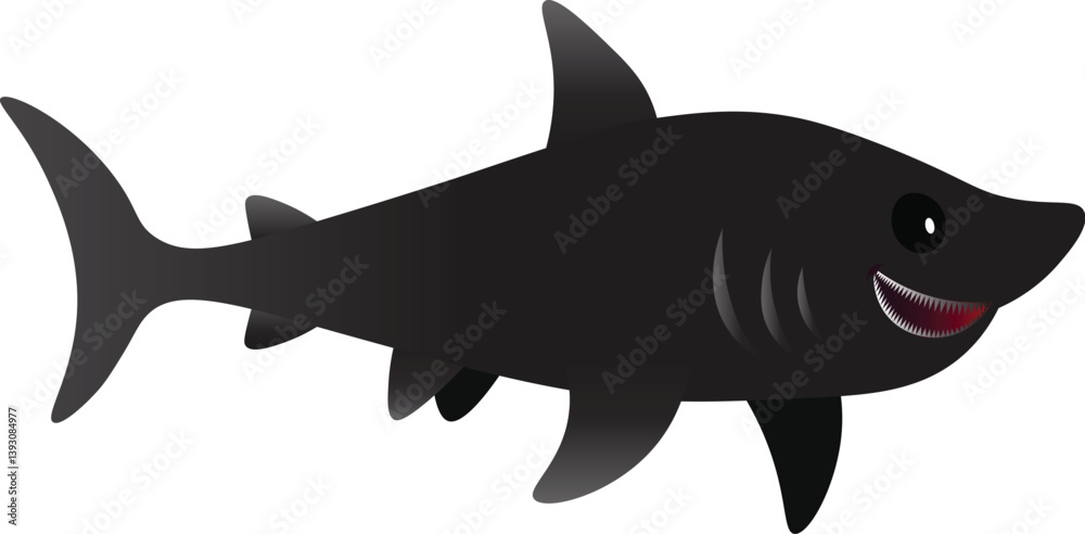 Fototapeta premium Cartoon Shark vector art in white background