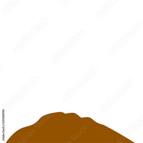 Flat Style Earth Mound Vector Illustration