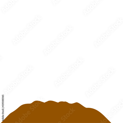 Flat Style Earth Mound Vector Illustration