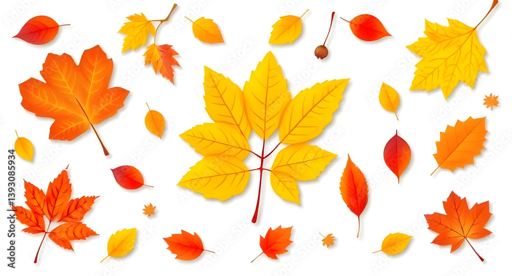Naklejka premium set of autumn leaves