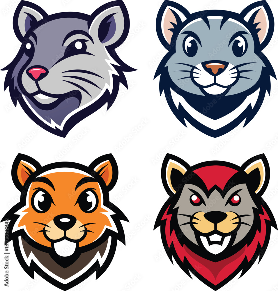 Fototapeta premium Gerbil head mascot logo design vector