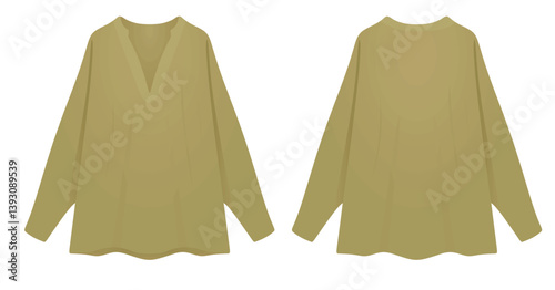 Brown  collar jumper. vector illustration