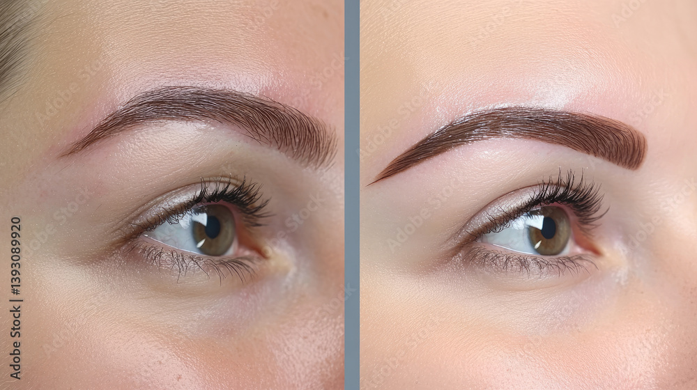 Obraz premium eyebrows before and after correction