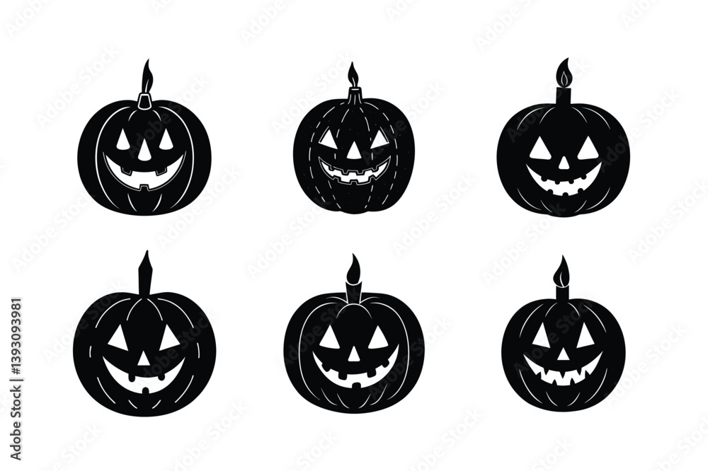 jack lantern candle vector art silhouette