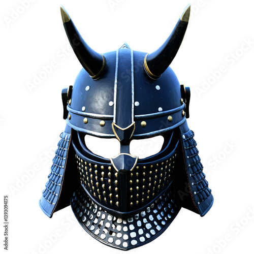 feudal samurai helmet isolated on transparent background