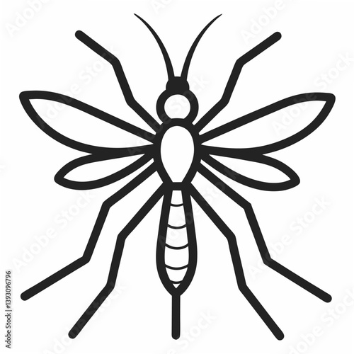 Mosquito outline icon on white background