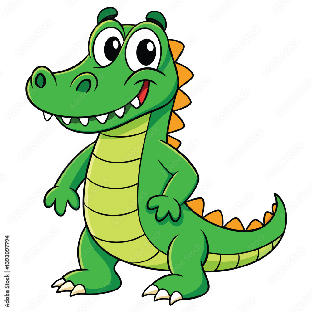 Obraz premium green cute crocodile