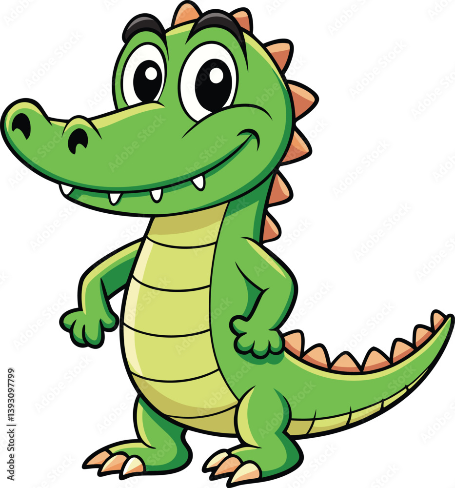 Fototapeta premium green cute crocodile