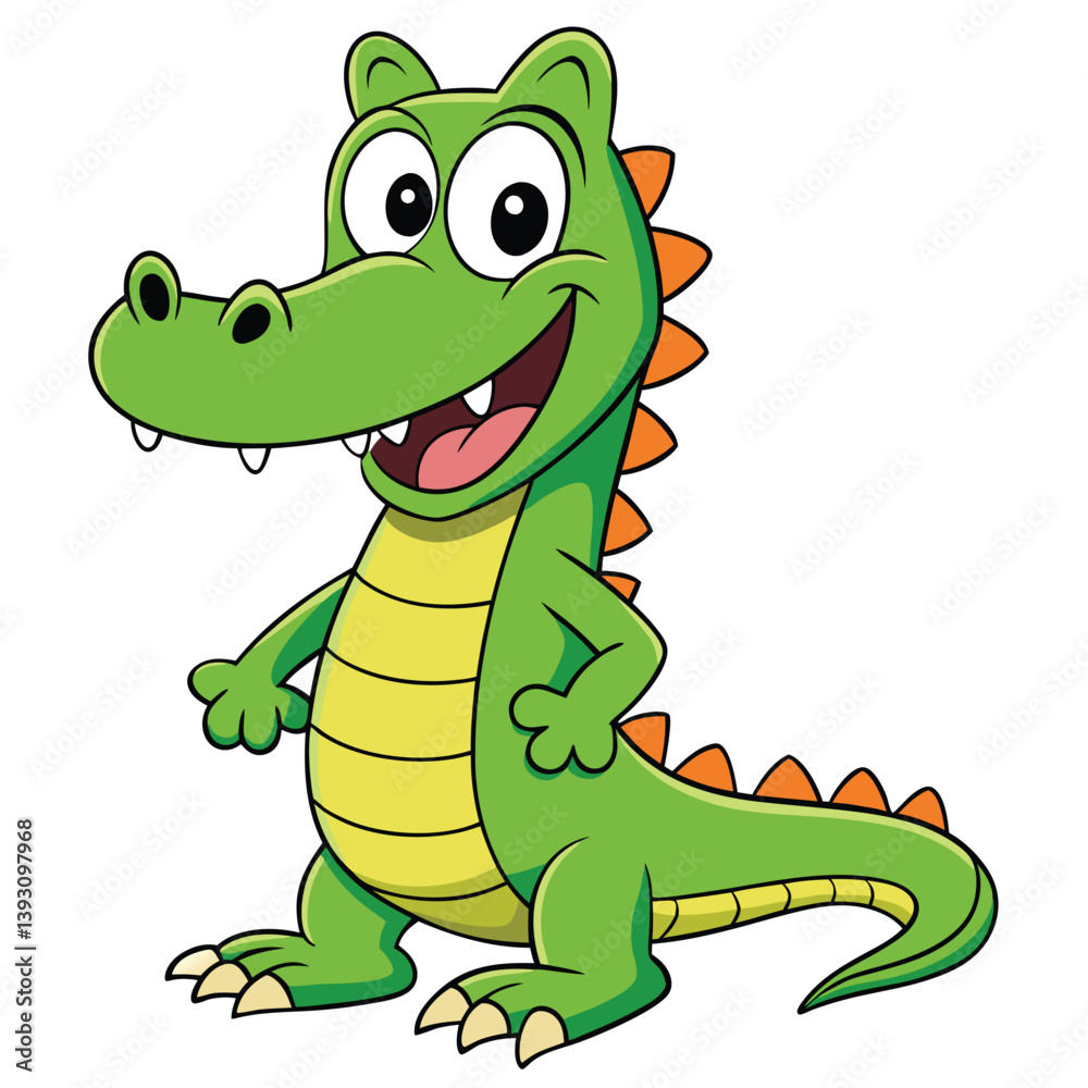 Fototapeta premium green cute crocodile