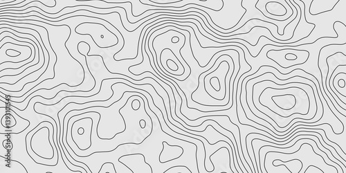 topographic background and texture. topographic line contour map background, Topographic map and landscape terrain texture grid. monochrome image. 3D waves.
