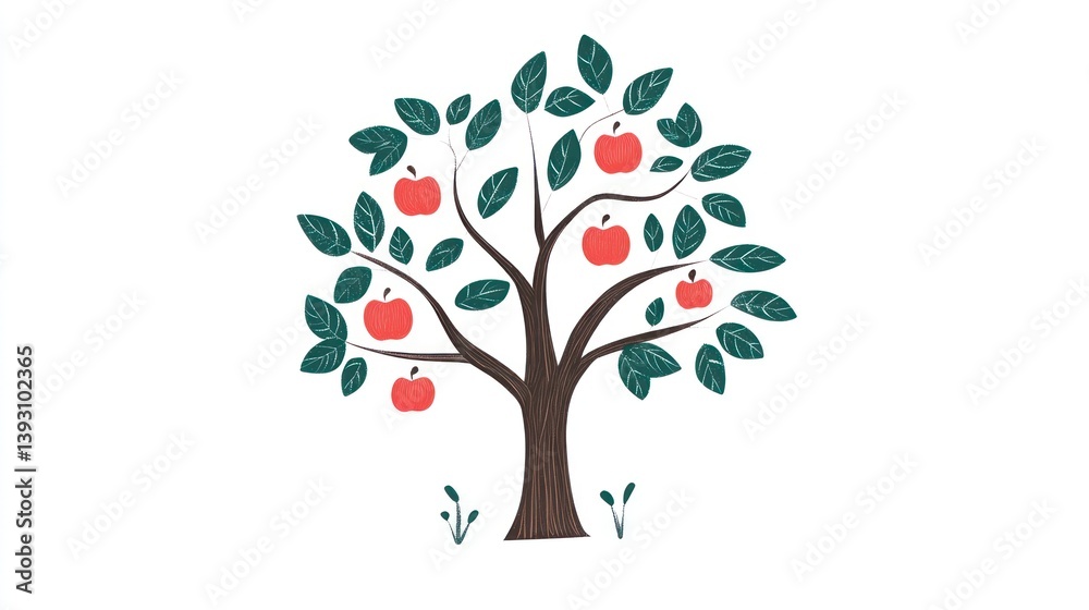 Obraz premium Apple tree illustration