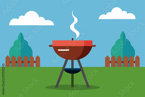 barbecue grill with barbecue