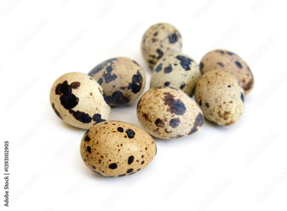 Quail eggs are isolated on a white background Quail eggs are isolated on a white background