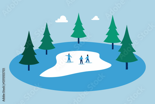 winter landscape with trees