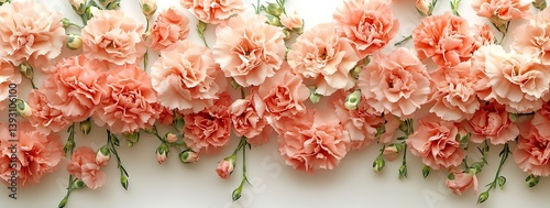 Soft Pink Carnations in Full Bloom Elegant Floral Arrangement for Wedding Valentine's Day or Spring : Generative AI