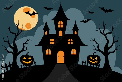 halloween background with pumpkin