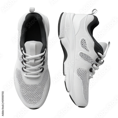 Running shoes mockup display product photography studio environment top and side view