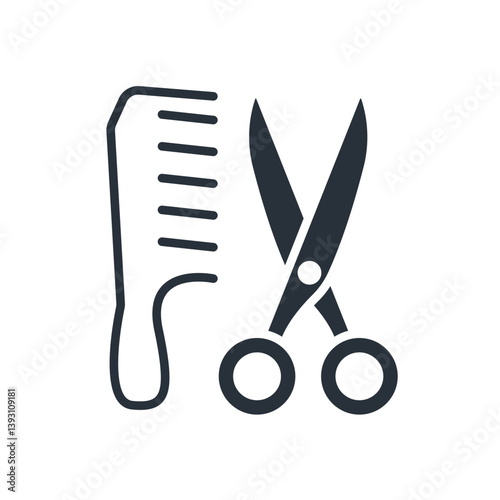 hair salon icons isolated on White Background. Flat style design