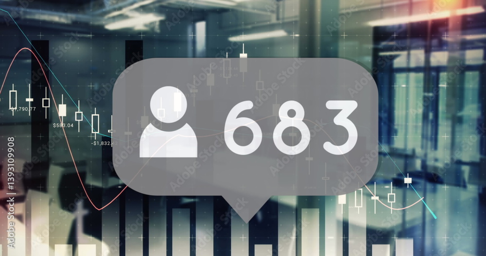 Obraz premium Image of numbers changing over statistics and data processing