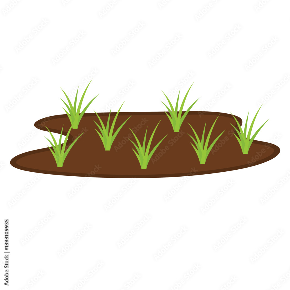 Obraz premium Organic paddy rice. Vector illustration.