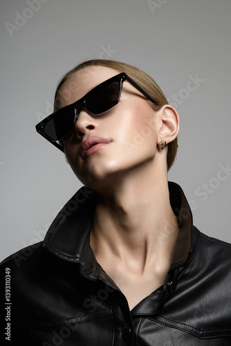 Obraz na płótnie fashion portrait of Beautiful young woman in sunglasses w salonie