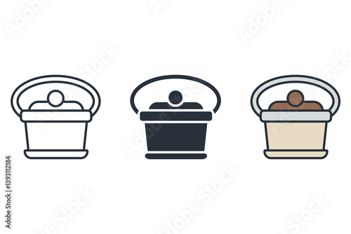 solarium icons isolated on White Background. Flat style design
