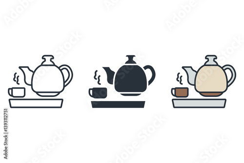 tea icons isolated on White Background. Flat style design