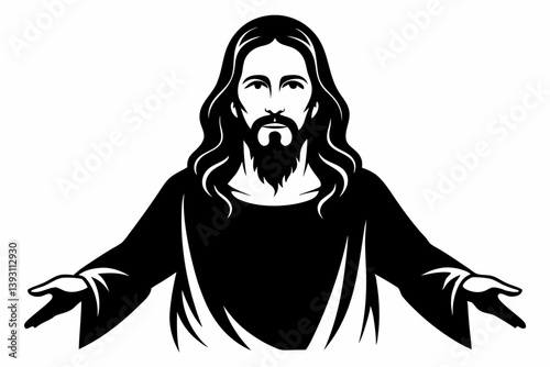 jesus christ sihouette black vector