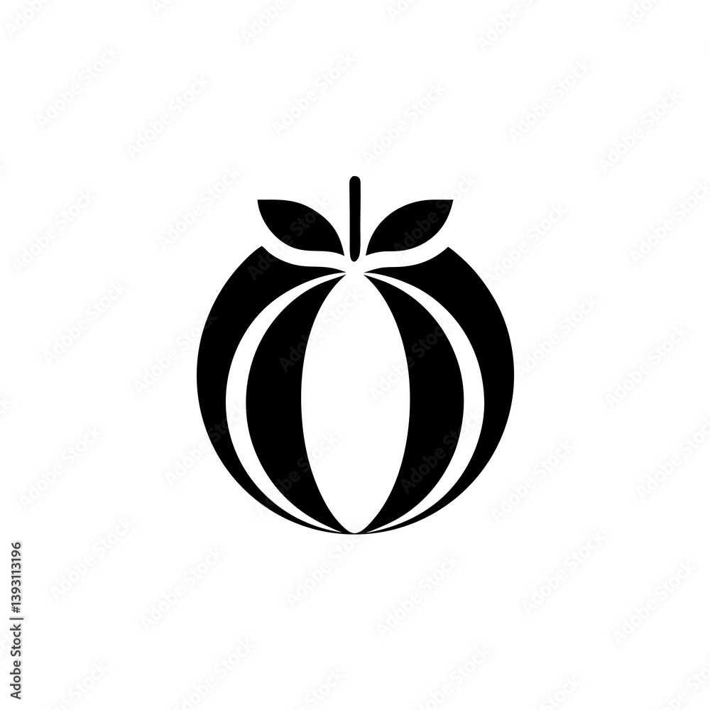 Flat Peach Icon with Leaf and Stem in Clean Modern Black Silhouette Style
Flat Peach Icon with Leaf and Stem in Clean Modern Black Silhouette Style