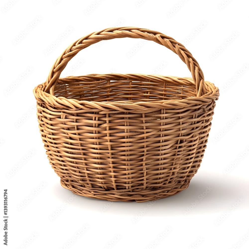 Obraz premium wicker basket isolated on white background