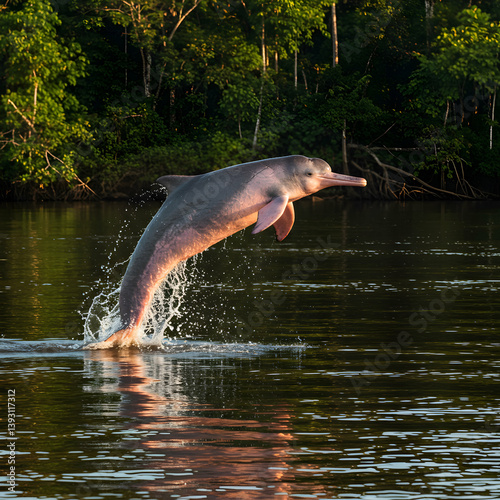 Amazon River Dolphin Stunning Leap