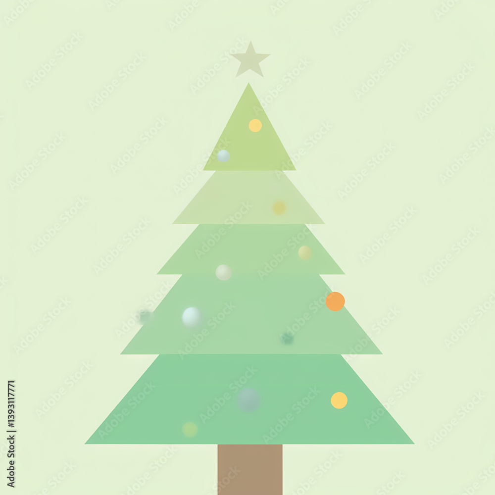 Obraz premium This conical tree uses a soft gradient to convey a dreamy, festive atmosphere. Perfect for websites, greeting cards, or marketing materials needing a gentle holiday touch.