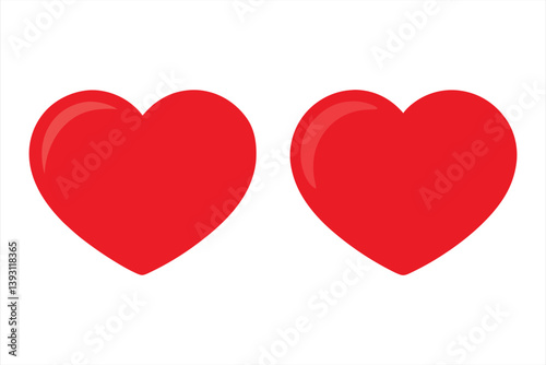 "Bold Red Heart Icons for Love and Affection Designs"