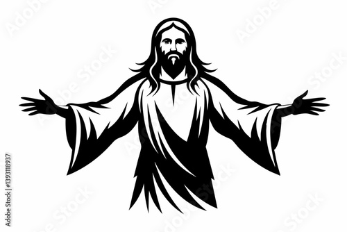jesus christ sihouette black vector