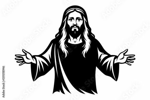 jesus christ sihouette black vector