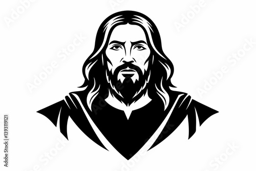 jesus christ sihouette black vector