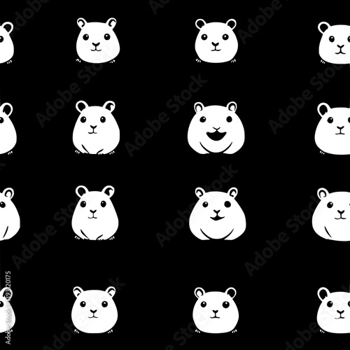 Pattern of Hamsters vector icons, Hamsters seamless pattern