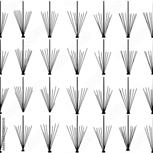 Collection of Incense sticks pattern vector designs, Incense sticks seamless pattern