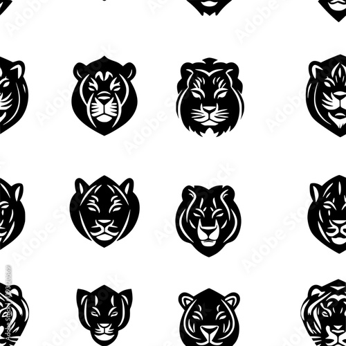 Pattern of Ligers vector icons, Ligers tiled design