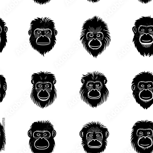 Collection of Orangutans pattern vector designs, Orangutans pattern illustration
