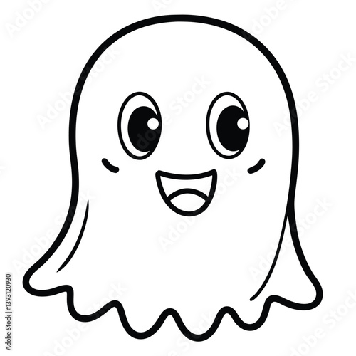 Halloween coloring page, cartoon zombie and ghost vector illustration features happy smiling characters with cute design photo
