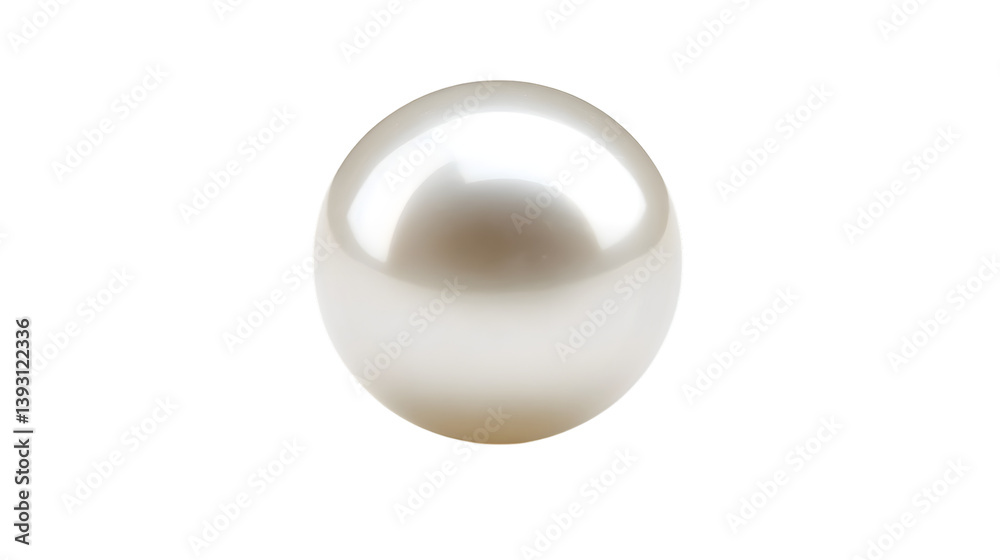 Obraz premium A lustrous white pearl, round and glowing softly, isolated on a white background.