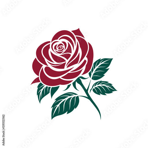  rose silhouette logo vector line art logo design