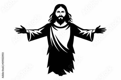 jesus christ sihouette black vector