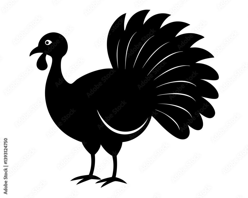 Fototapeta premium Turkey Silhouette Vector & Thanksgiving Bird SVG Clipart Design