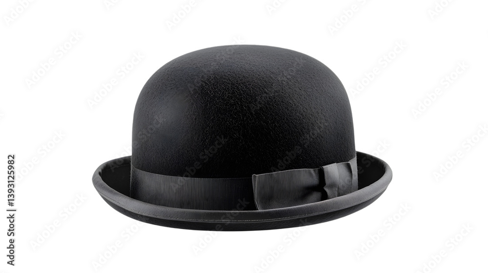 Obraz premium Black bowler hat isolated on white background