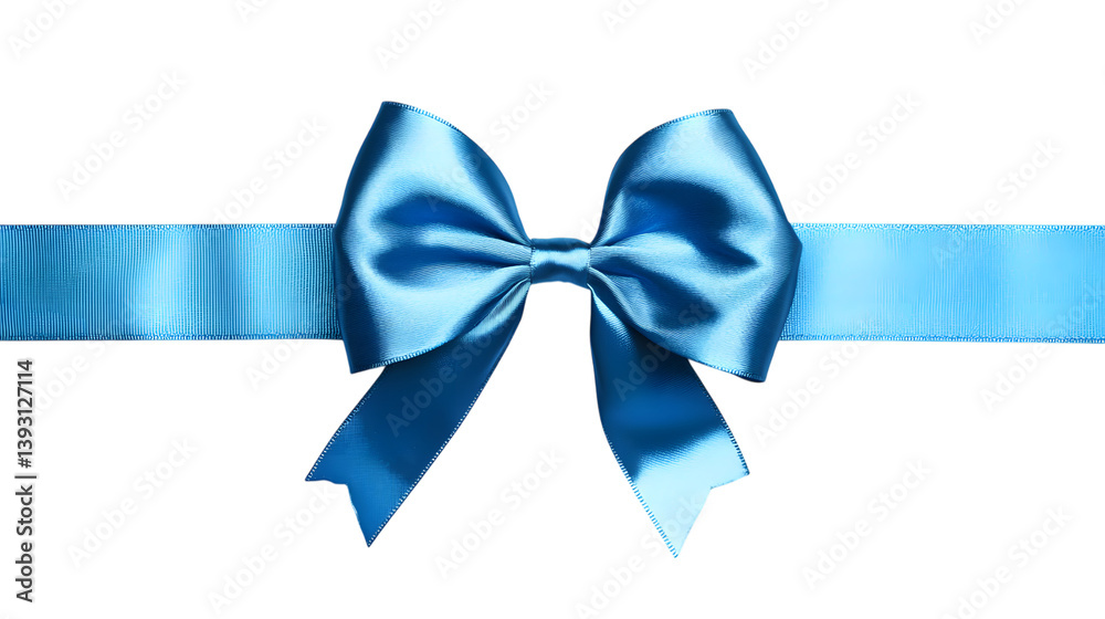 Blue satin bows and ribbons isolated on white background Blue satin bows and ribbons isolated on white background